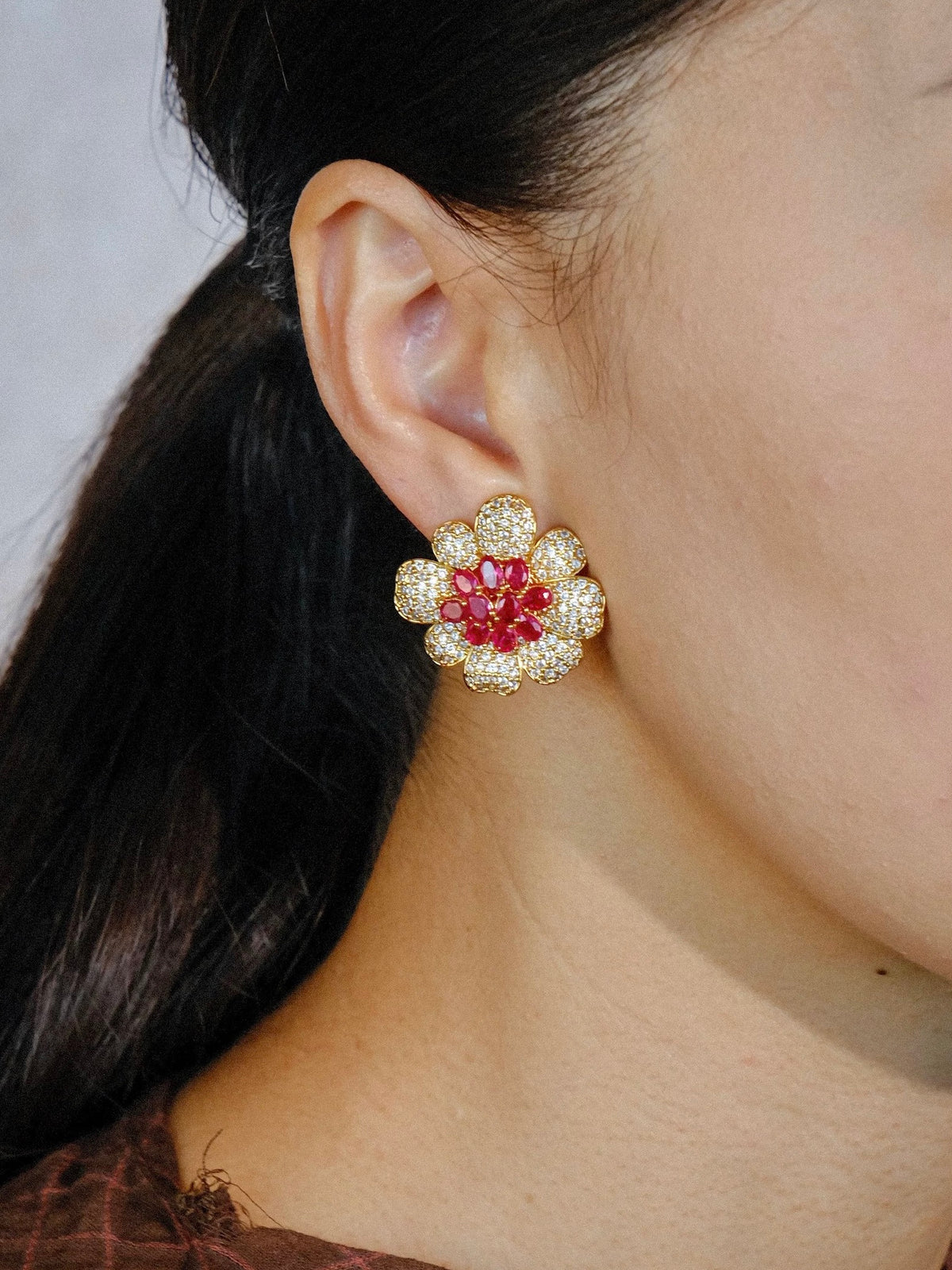 The Ruby Begonia Earrings