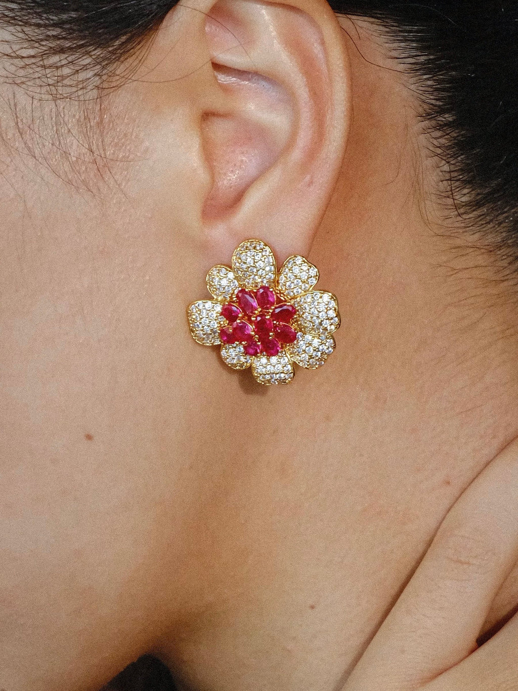 The Ruby Begonia Earrings