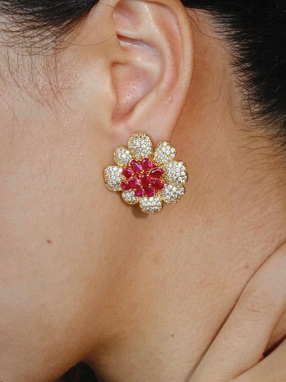 The Ruby Begonia Earrings