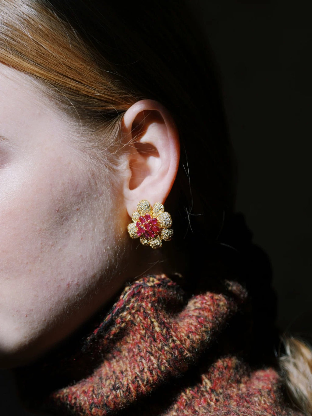 The Ruby Begonia Earrings