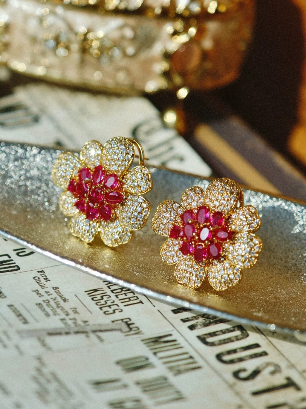 The Ruby Begonia Earrings