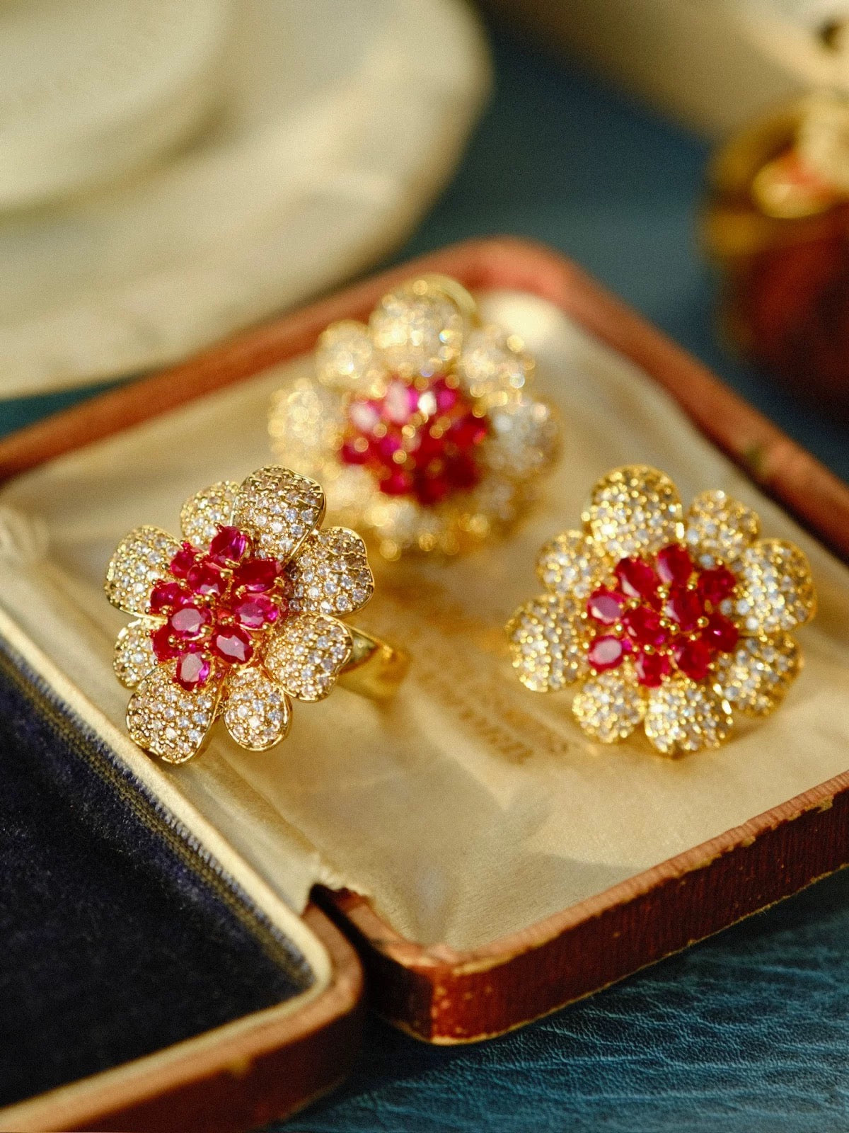 The Ruby Begonia Earrings